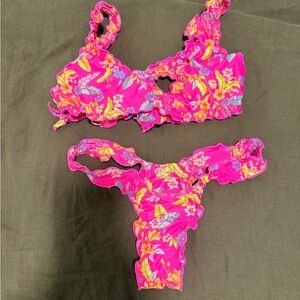 Kulani Kinis Tropical Pink Floral Bikini